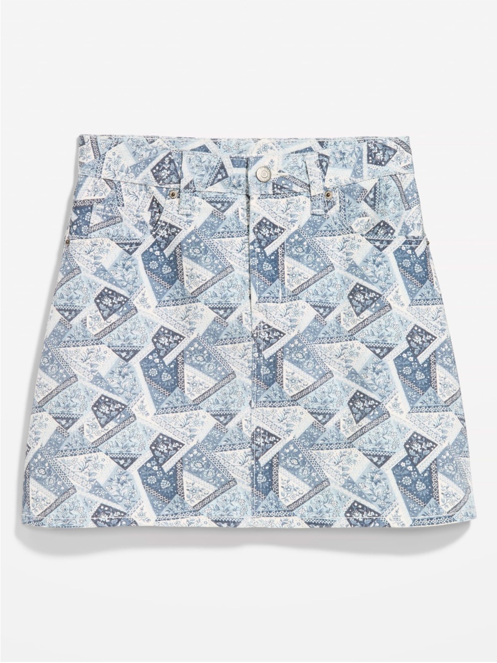 Old Navy OG High-Waisted Denim Mini Skirt - Patchwork